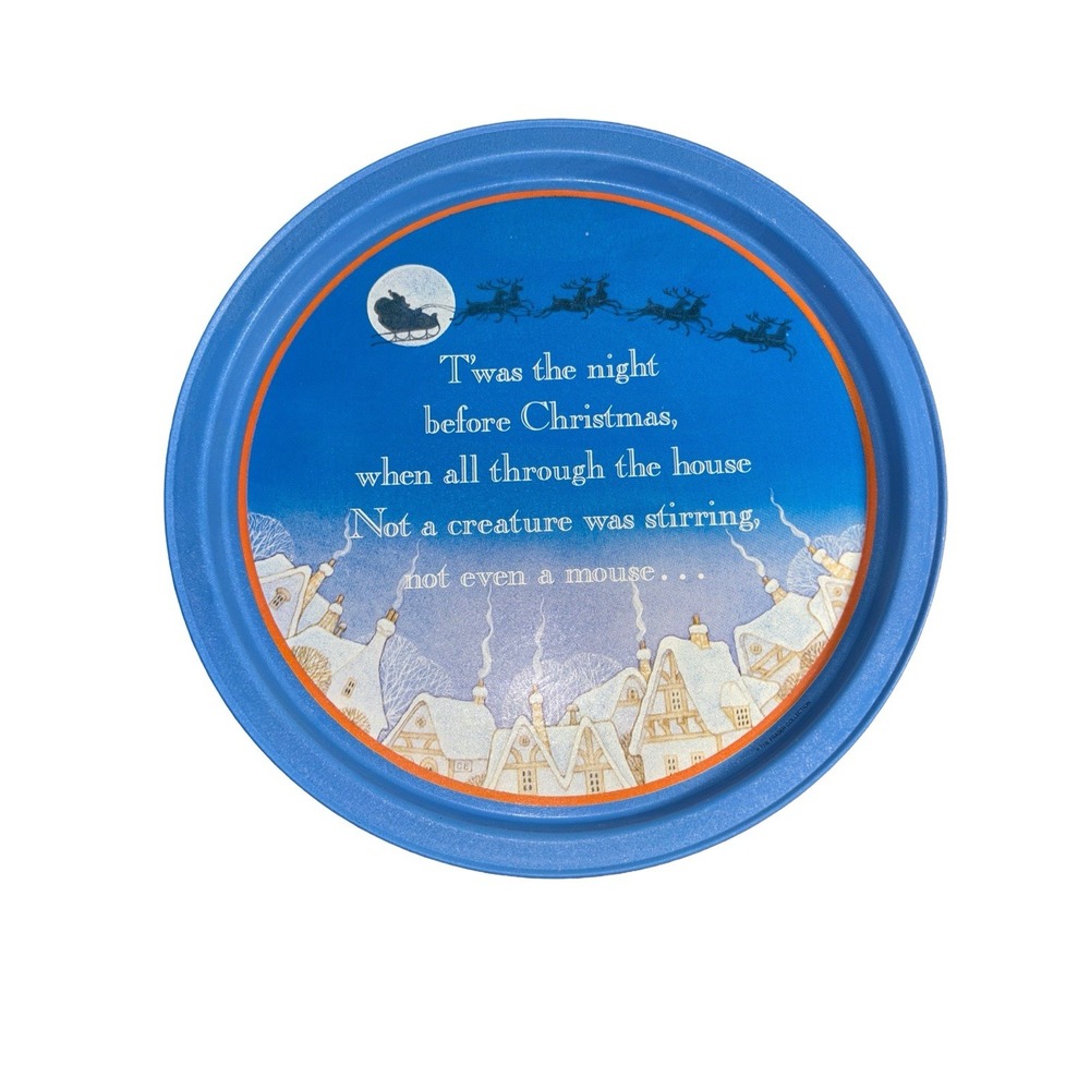 Vintage 11" Tin Plate "T'was The Night Before Christmas" Classic Nostalgia Great